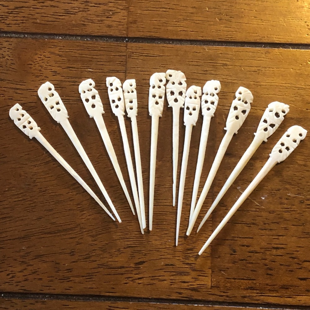 hand carved toothpicks